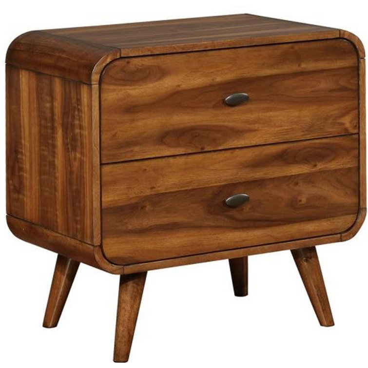 Oliver Perlman 2 Drawer Solid Wood Nightstand in Brown